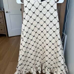 Anna Grace Cream and Black Floral Dress